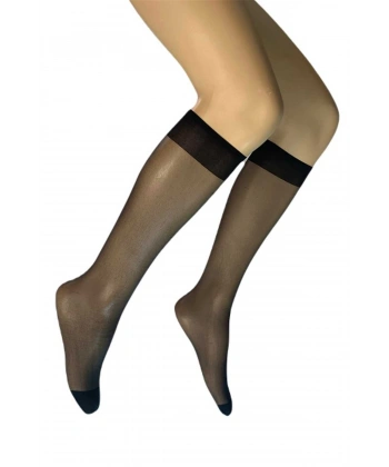 Parlak Dizaltı Kadın Çorap 15 Denye Siyah 500