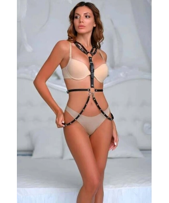 Seksi Deri Göğüs Harness - Brf1050