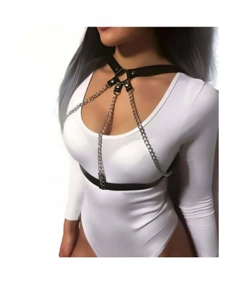 Seksi Zincirli Göğüs Harness - Brf895