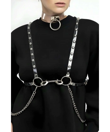 Şık - Şeffaf Kemer Ve Choker Takım - Brf826