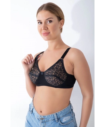 Siyah Dantelli Toparlayıcı Sütyen - 506
