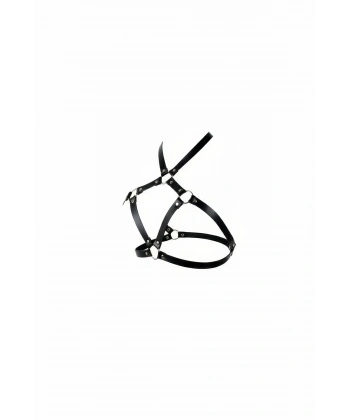 Siyah Göğüs Harness Metal Halka Detaylı - Brf231
