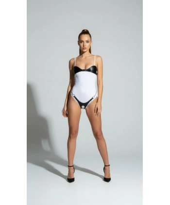 Siyah Harness Takım Deri Detaylı Metal Halka Aksesuarlı - Brf1234