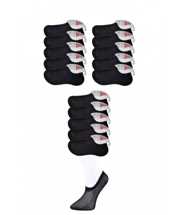 Siyah Kadın Görünmez Çorap 15 Çift