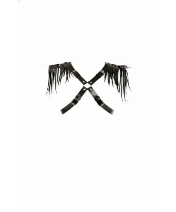 Siyah Kadın Kemer Deri Çapraz Vücut Aksesuarı - Brf1240