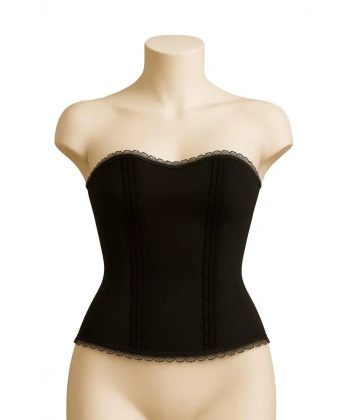 Siyah Mı Emay 9155 Fırfırlı Terletici Büstiyer