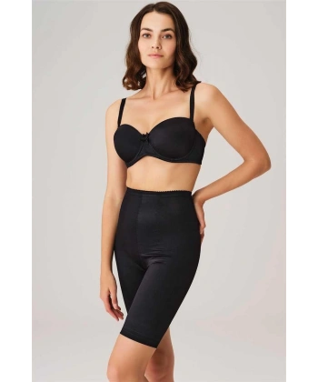 Toparlayıcı Bel Ve Bacak İnceltici Dikişli Uzun Paçalı Orta Bel Sıkı Şort Korse