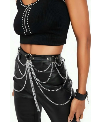 Zincir Detaylı Şık Deri Harness Kemer - Brf512