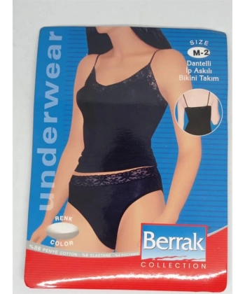 2044 Dantelli İp Askılı Bikini Tk