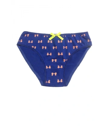 Berrak Kadın İçin Saks Renk Kurdele Süslemeli Bikini 11103