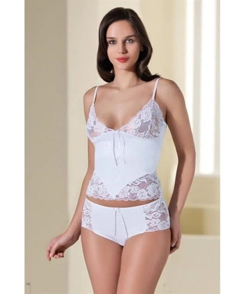 Beyaz Dantelli İç Çamaşırı Takımı