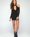 Beruflic B101314 Omuz Açık Uzun Kollu Mini Elbise