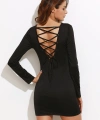 Beruflic B101321 Sırt Dekolteli Uzun Kollu Mini Elbise