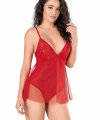 Beruflic  Kırmızı Jakarlı Bodysuit Gecelik