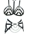 Büyük Beden Deri Fantazi Harness Sütyen Takım - Brf533