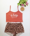 Çiçek Desenli Baskılı Şort Takım