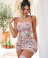 Çiçek Desenli Seksi Elbise Takımı ( Çorap Dahil Değildir  )