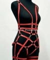 Deri Body Harness, Deri Dansçı Kostüm, Pole Dans Kostüm - Apft502