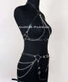 Deri Body Harness, Kadın Deri Fantezi Giyim - Brf1084
