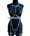 Deri Body Harness, Zincir Ve Kelepçeli Fantezi İç Giyim - Brf1098
