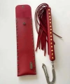 Deri Çantalı Kırmızı Kırbaç, Şık Deri Kırbaç, Sexy Aksesuar - Brf1287