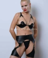Deri Jartiyer Harness Takım, Kadın Fantezi İç Giyim - Brf1220