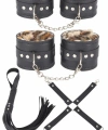 Deri Leoparlı 4lü Harness Set