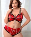 Fantazi Zincirli Deri Body Harness, Ağı Açık Fantazi Giyim - Brf1175