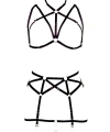 Göğüs Ve Jartiyer Kemerli Seksi Harness - Brf161