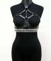Göğüsleri Açık Deri Fantezi Giyim, Deri Göğüs Harness - Brf1237