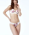 Golshan Gardenia Mini Sitring, Kadın Dantelli Çiçek Baskılı Ekru String Külot