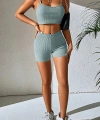 Kadın Açık Mavi Şortlu Kaşkorse Gecelik Takım