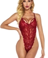 Kadın Bordo Dantelli, Tangalı Ve İp Askılı Şık İç Çamaşır Takımı