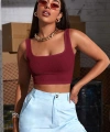 Kadın Bordo Kalın Askılı Crop Top Büstiyer