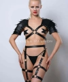 Kadın Gladyatör Cosplay Kostüm, Deri Jartiyer Harness Takım - Brf1345