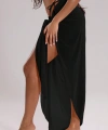 Kadın Siyah Bodrum Stili Bağlama Detaylı 150x75 Pareo