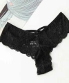 Kadın Siyah Dantel Tanga Külot