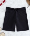 Kadın Siyah Önden Bağcıklı Deniz Şortu