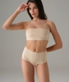 Kadın Ten Dikişsiz Yüksek Bel Marka Baskılı Slip 7003