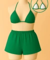Kadın Yeşil Şortlu Belden Ve Boyundan Bağlamalı Bikini Takımı