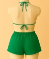 Kadın Yeşil Şortlu Belden Ve Boyundan Bağlamalı Bikini Takımı