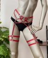 Kırmızı Deri Bacak Harness