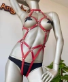 Kırmızı Deri Dansçı Özel Harness