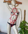 Kırmızı Deri Dansçı Özel Harness