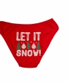 Kırmızı Yılbaşı Desenli Let İt Snow Pamuklu Külot