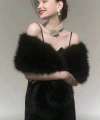 Kürk Orijinal Siyah Seksi Omuzluk Şık Kürk