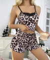 Leopar Desenli Şortlu Gecelik Pijama Takımı 6662