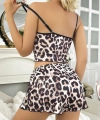 Leopar Desenli Şortlu Gecelik Pijama Takımı 6662