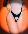 Önü Açık Kalpli Fantazi G-string, Deri Külot Harness - Brf1277