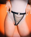 Önü Açık Zincirli G-string Harness, Fantazi Deri Külot - Brf1278